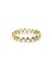 14K Gold Dotted Diamond Emerald Eternity Band