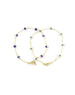 14K Gold Glass Bead Evil Eye Station Bracelet