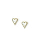 Small Elongated Mother of Pearl Heart Studs