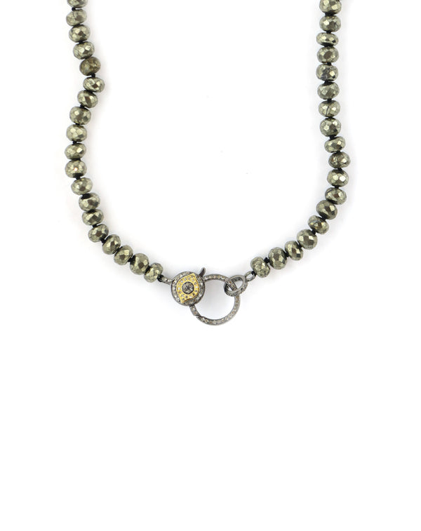 The Good Eye Lock Necklace: Knotted Pyrite