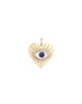 14K Gold Lapis Mother of Pearl Evil Eye Heart Charm