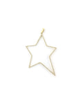 14K Gold Large Open Diamond Star Charm