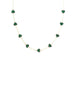14K Gold Malachite Heart Station Necklace