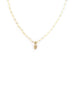 14K Gold Diamond Feather Moonstone Necklace
