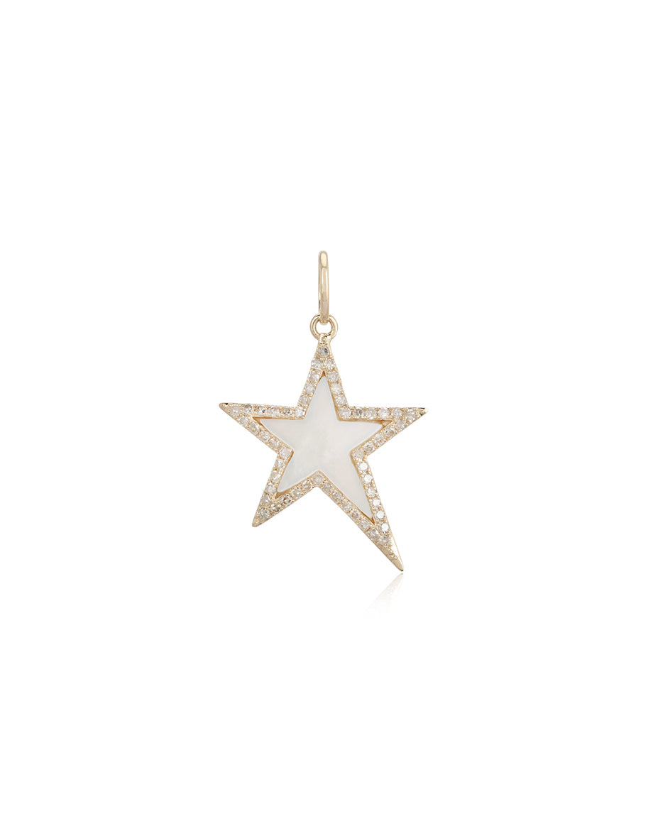 14K Gold Mother of Pearl Asymmetrical Star Charm14K Gold Mother of Pearl Asymmetrical Star Charm