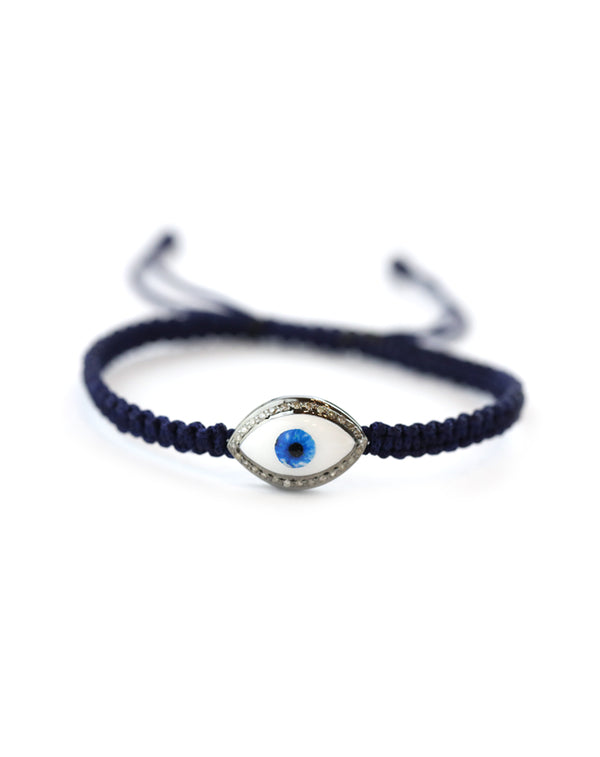 Diamond Cosmic Eye Bracelet: Navy Thread