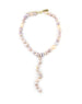 Laila Lariat Necklace: Pink Baroque Pearls