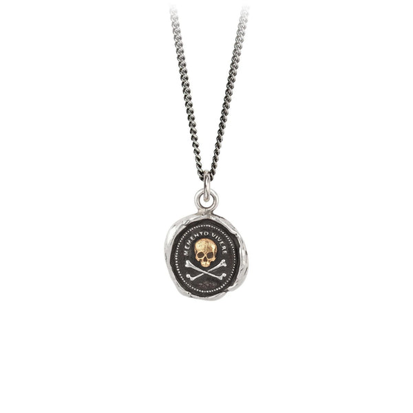 Remember to Live Talisman 14K Gold on Silver Necklace