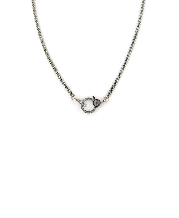 The Eva Lock Necklace: Mini Silver Cuban Chain