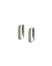 Silver Diamond Rectangle Huggies