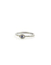 Silver Diamond Sapphire Cut Out Evil Eye Ring