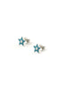 Mini Blue Enamel Crystal Silver Star Studs