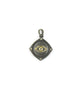Two Tone Matte Silver Evil Eye Square Charm
