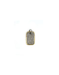 Two Toned Small Diamond Dog Tag