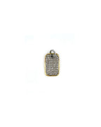 Two Toned Small Diamond Dog Tag