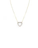 14K White Gold Pave Diamond Heart Lock Necklace